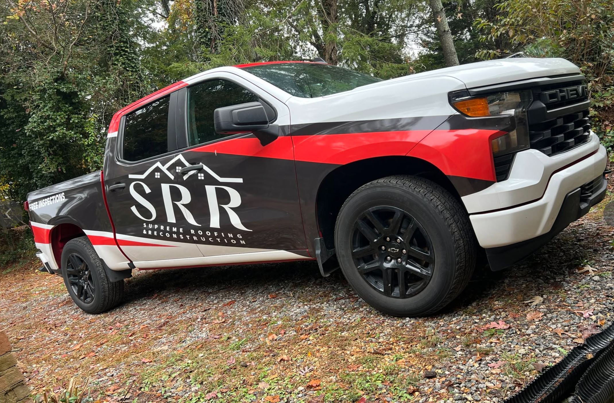 Supreme Roofing SRR truck serving Roswell GA gutter installation